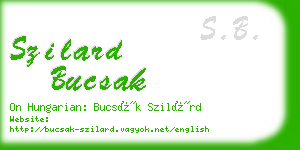 szilard bucsak business card